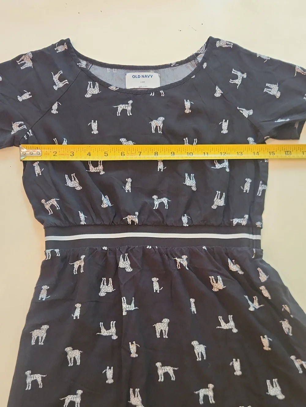 Old Navy Black Dalmatian Print Dress Size 10